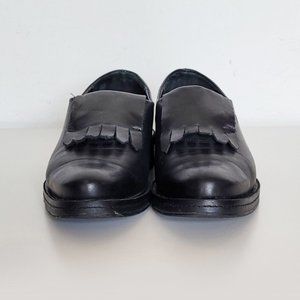 Miista Women Black Leather Oxford  Shoes with Fringe - Size 37